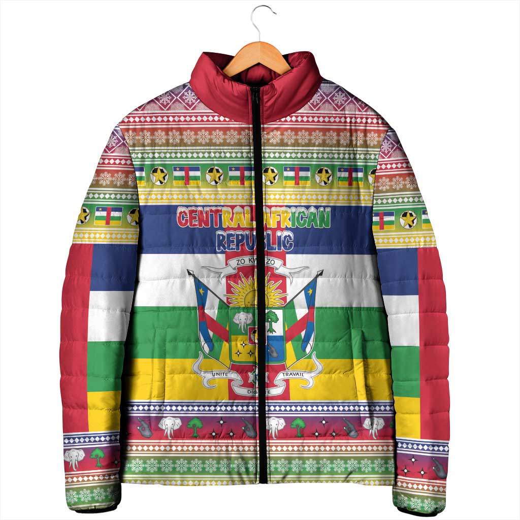 Central African Republic Christmas Padded Jacket Joyeux Noel - Wonder Print Shop