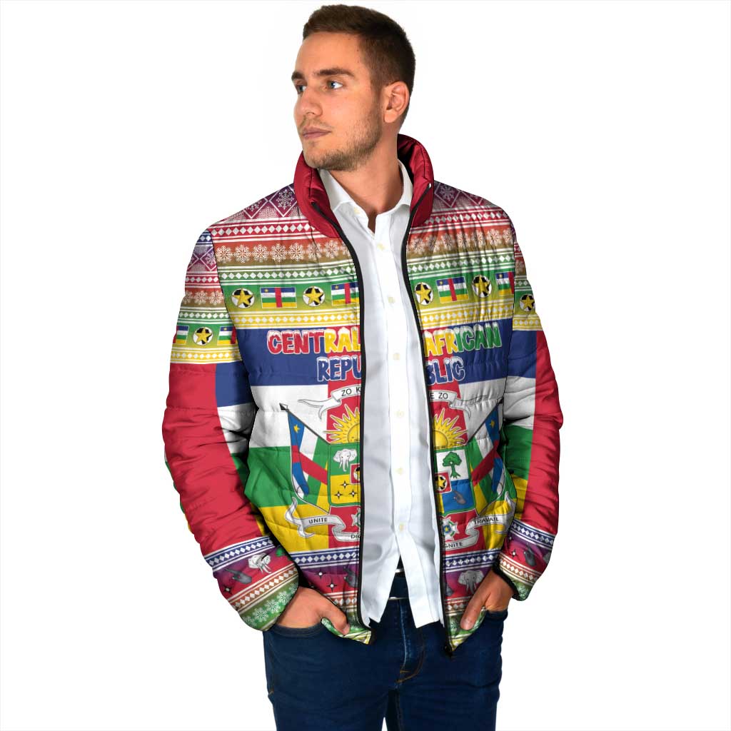 Central African Republic Christmas Padded Jacket Joyeux Noel - Wonder Print Shop