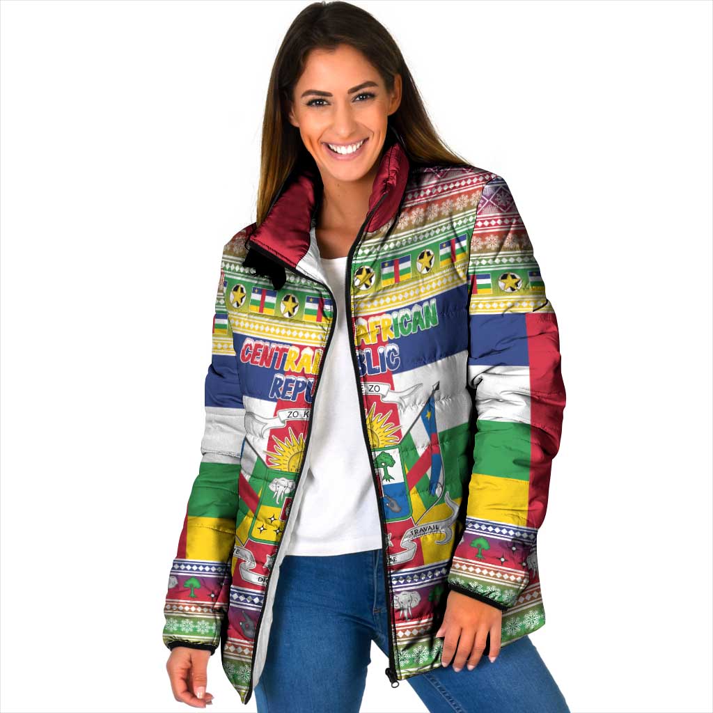 Central African Republic Christmas Padded Jacket Joyeux Noel - Wonder Print Shop