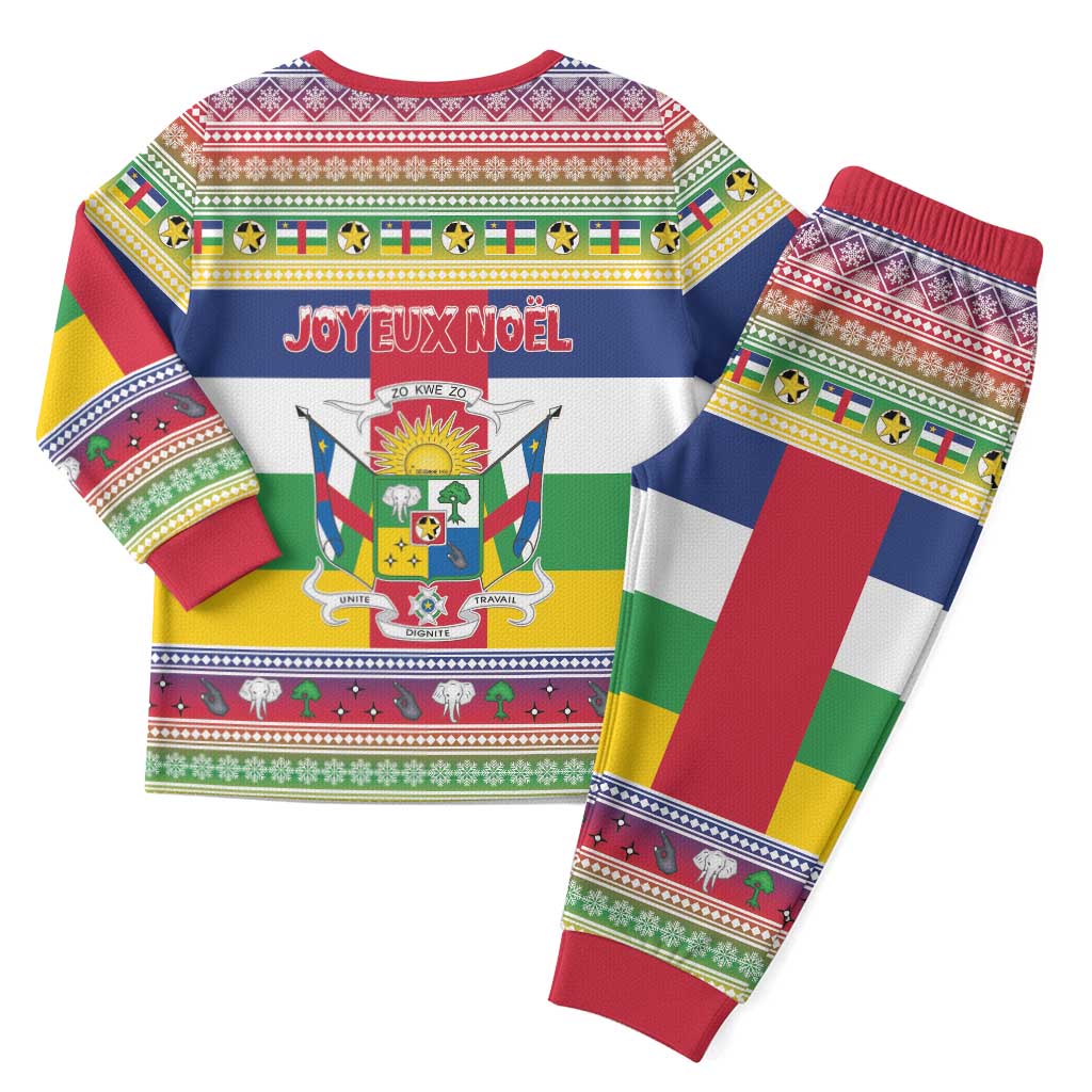 Central African Republic Christmas Pajama Set Joyeux Noel - Wonder Print Shop