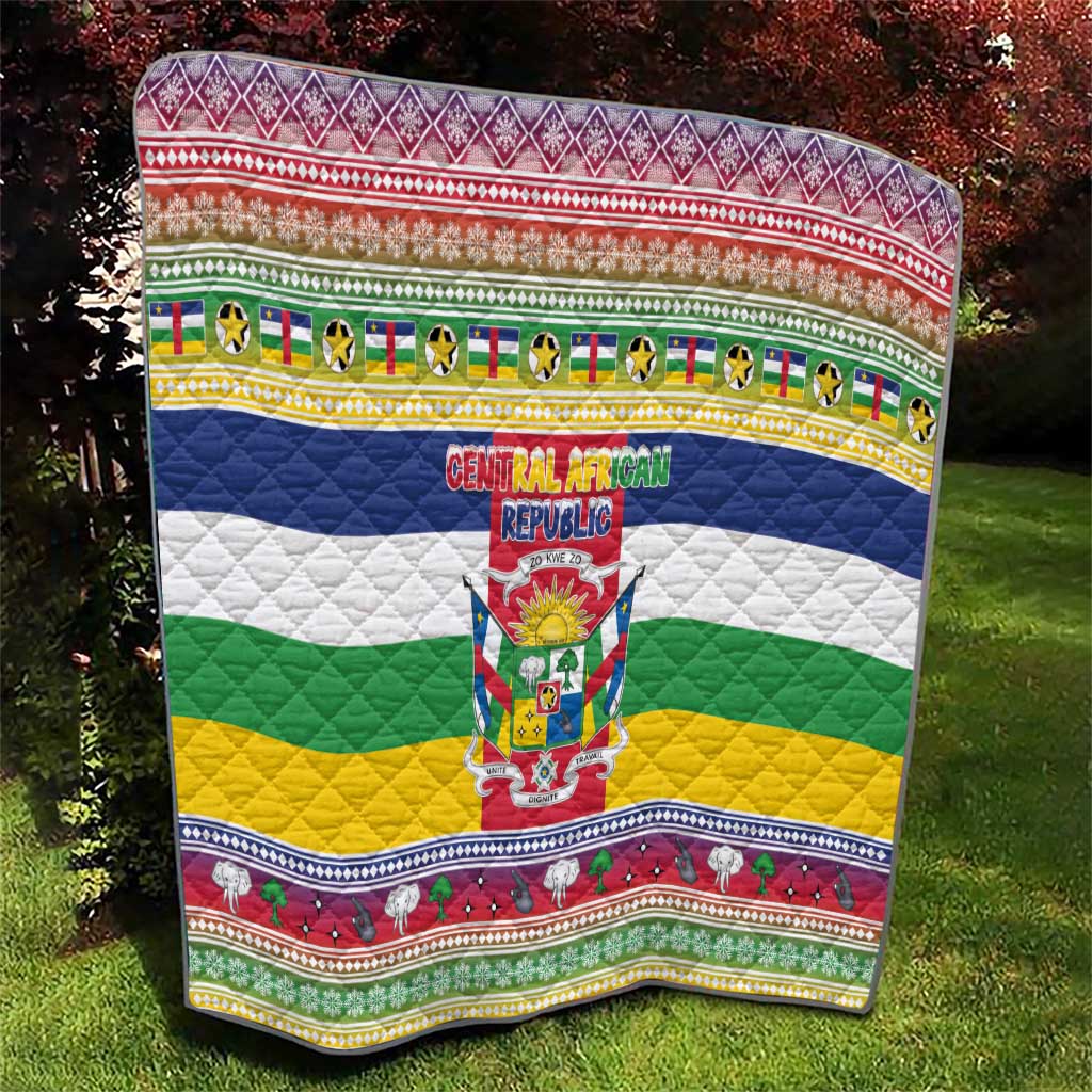 Central African Republic Christmas Quilt Joyeux Noel - Wonder Print Shop