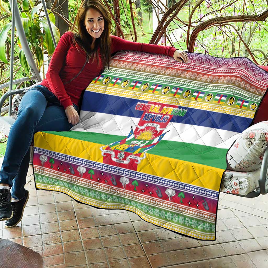 Central African Republic Christmas Quilt Joyeux Noel - Wonder Print Shop