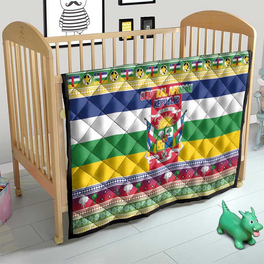 Central African Republic Christmas Quilt Joyeux Noel - Wonder Print Shop