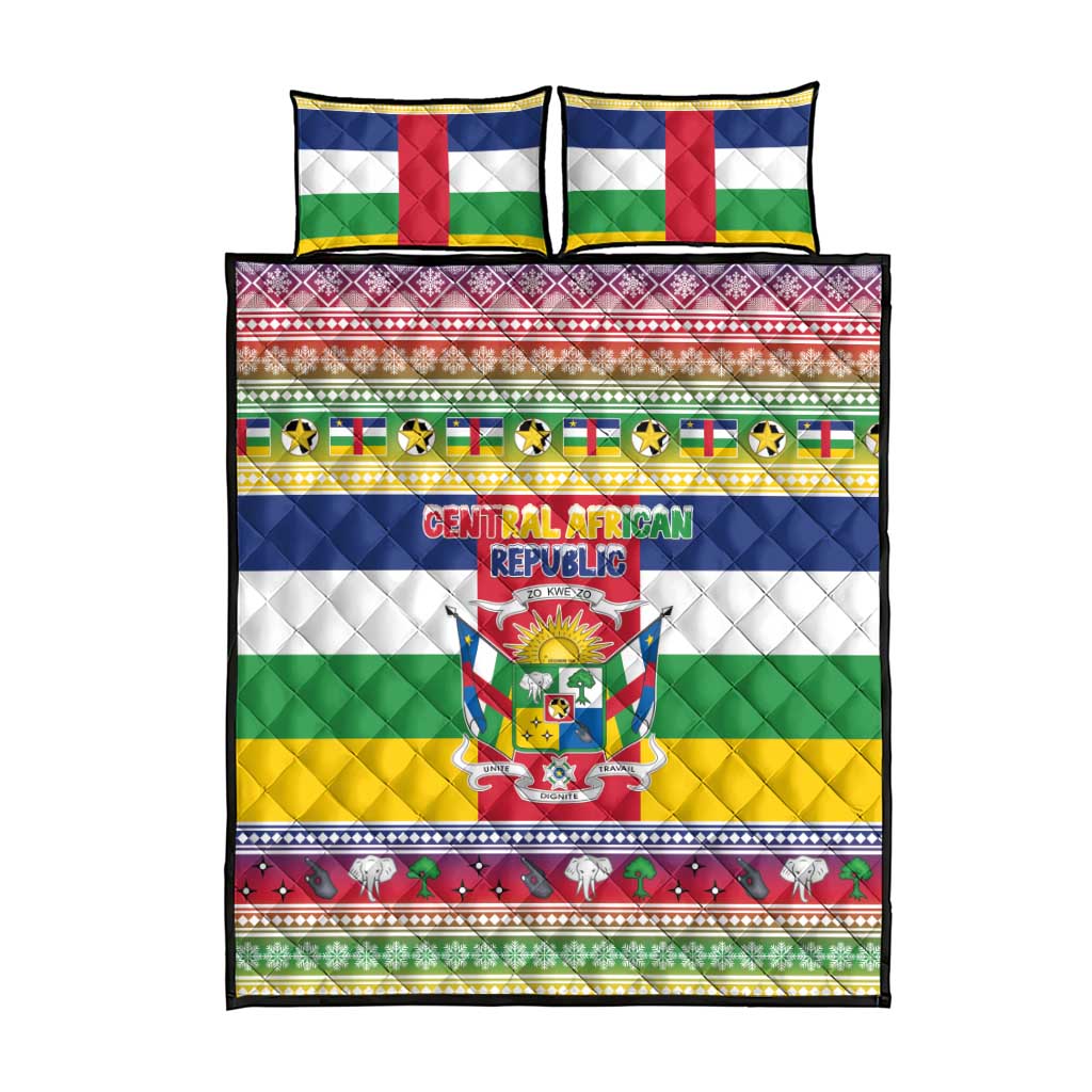 Central African Republic Christmas Quilt Bed Set Joyeux Noel - Wonder Print Shop