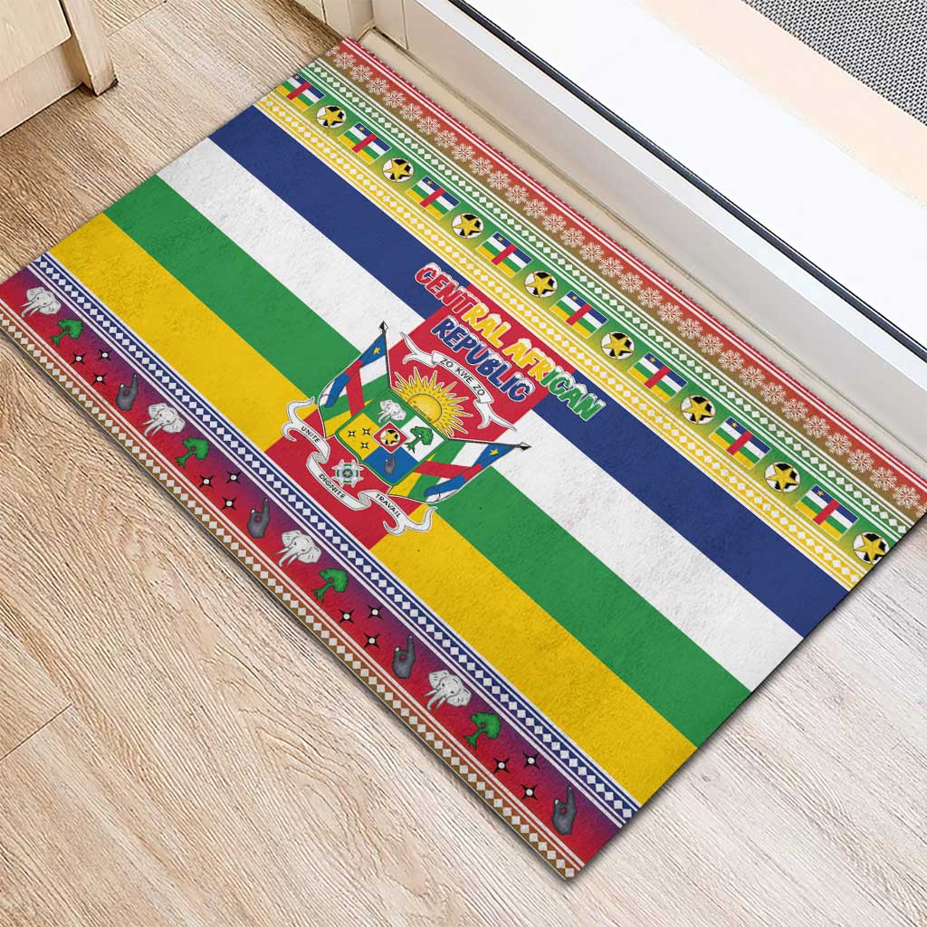 Central African Republic Christmas Rubber Doormat Joyeux Noel - Wonder Print Shop