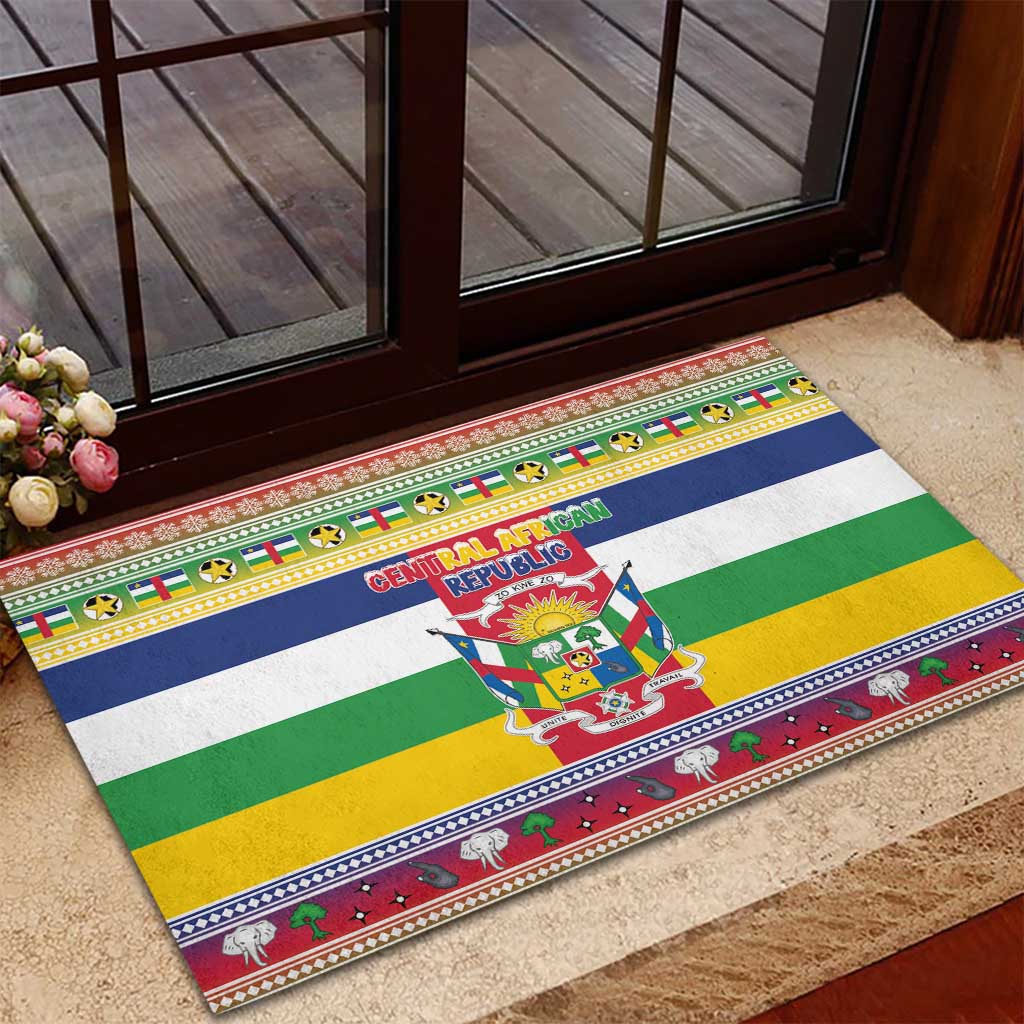 Central African Republic Christmas Rubber Doormat Joyeux Noel - Wonder Print Shop