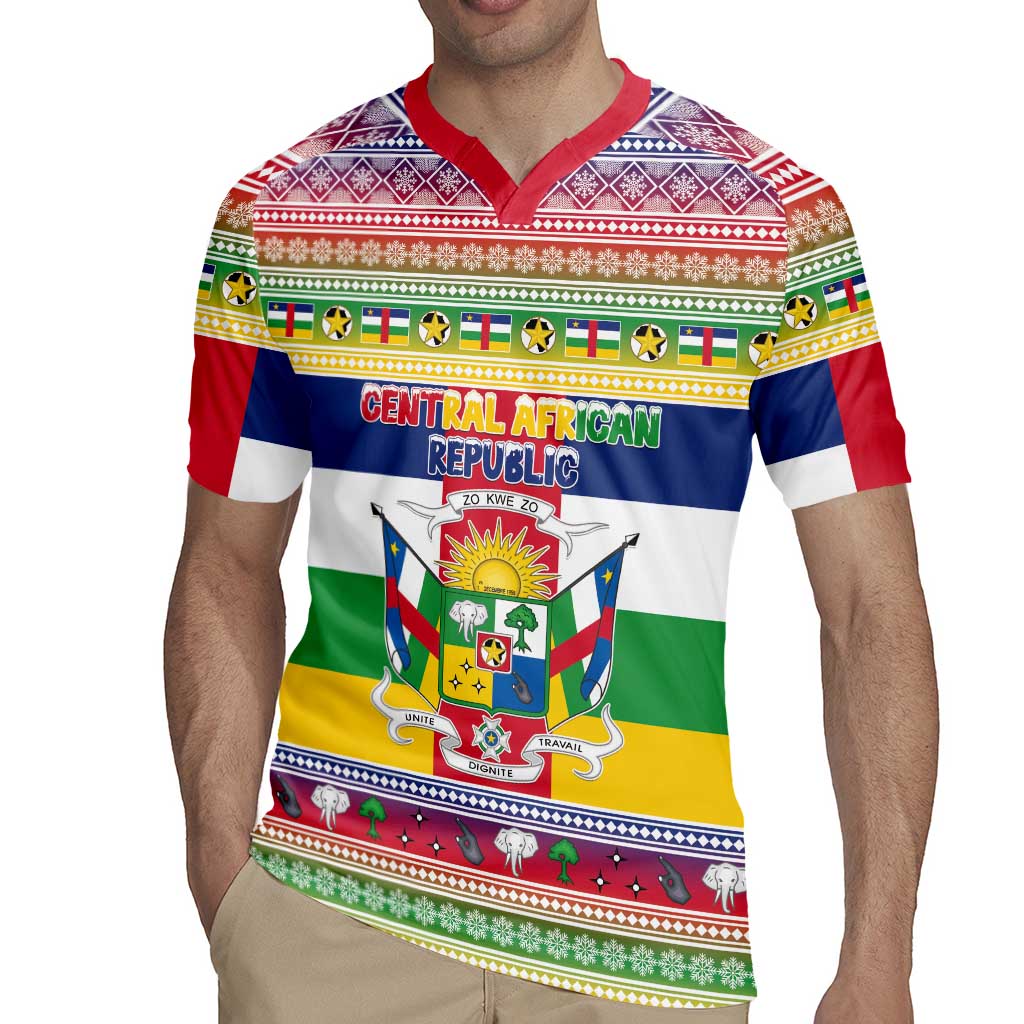 Central African Republic Christmas Rugby Jersey Joyeux Noel - Wonder Print Shop