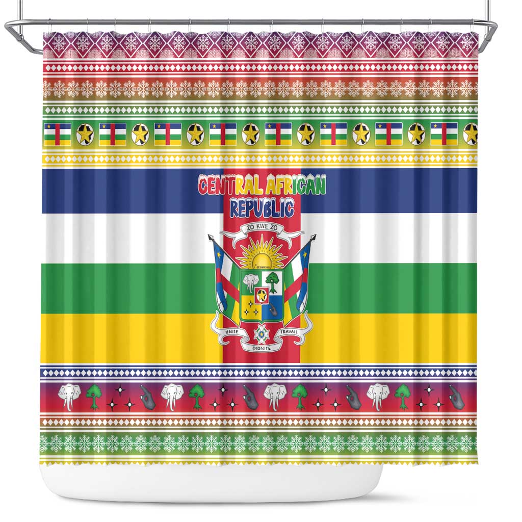 Central African Republic Christmas Shower Curtain Joyeux Noel - Wonder Print Shop