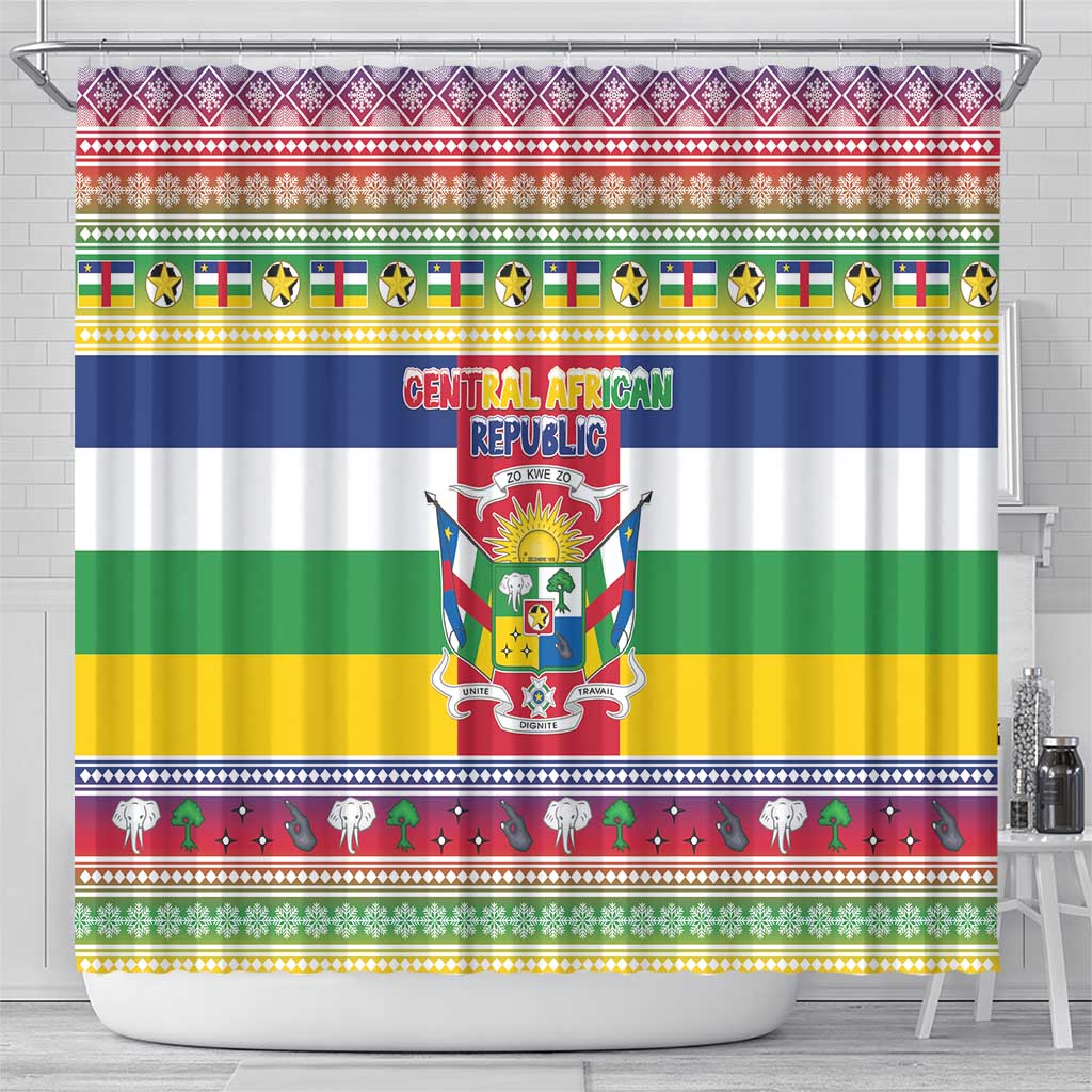 Central African Republic Christmas Shower Curtain Joyeux Noel - Wonder Print Shop