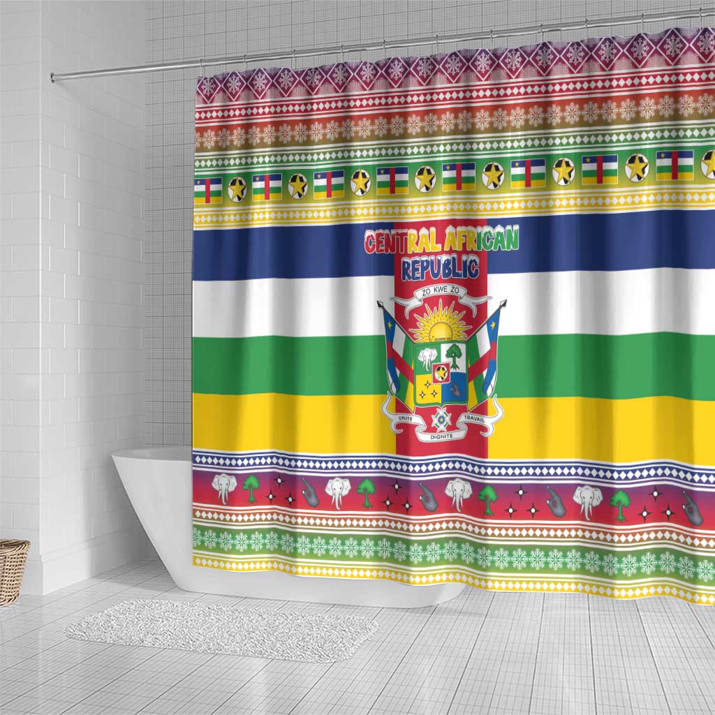 Central African Republic Christmas Shower Curtain Joyeux Noel - Wonder Print Shop