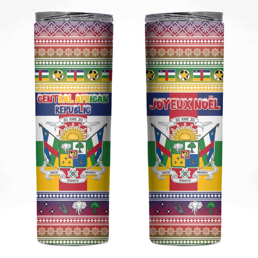 Central African Republic Christmas Skinny Tumbler Joyeux Noel - Wonder Print Shop