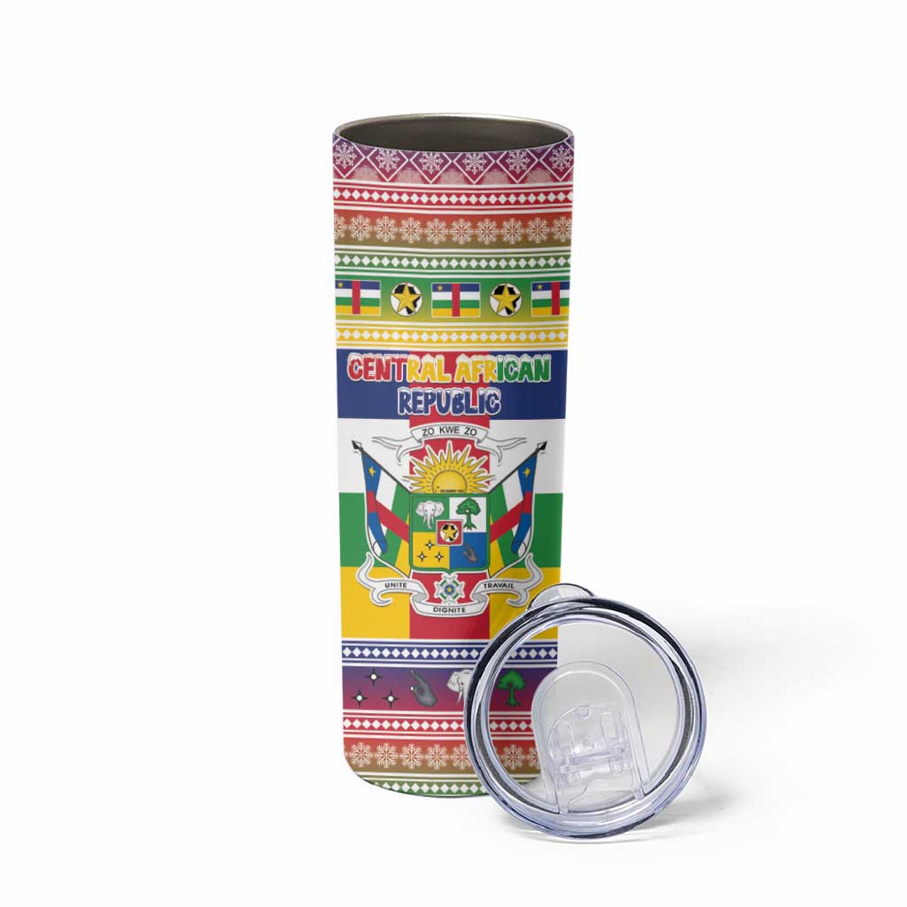 Central African Republic Christmas Skinny Tumbler Joyeux Noel - Wonder Print Shop
