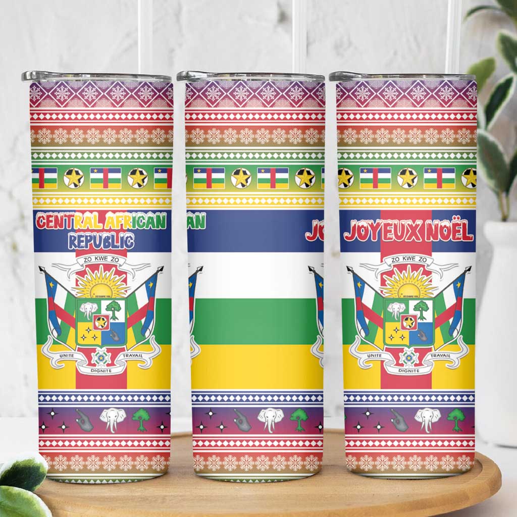 Central African Republic Christmas Skinny Tumbler Joyeux Noel - Wonder Print Shop