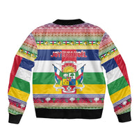 Central African Republic Christmas Sleeve Zip Bomber Jacket Joyeux Noel - Wonder Print Shop