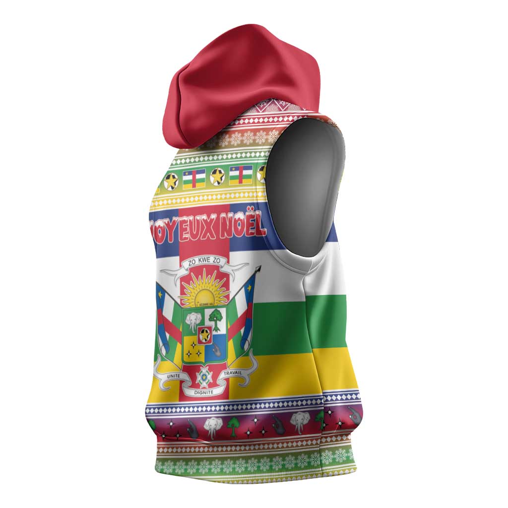 Central African Republic Christmas Sleeveless Hoodie Joyeux Noel - Wonder Print Shop