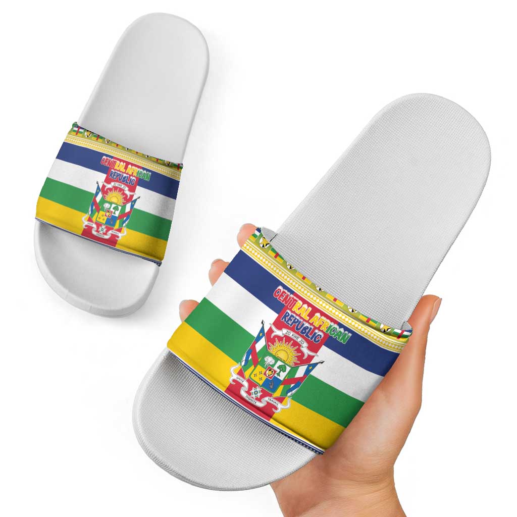 Central African Republic Christmas Slide Sandals Joyeux Noel - Wonder Print Shop