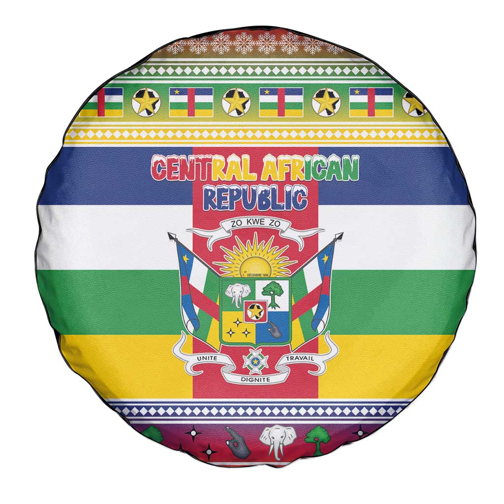 Central African Republic Christmas Spare Tire Cover Joyeux Noel - Wonder Print Shop