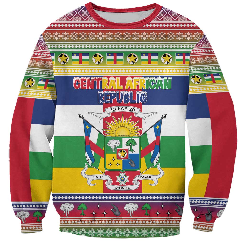 Central African Republic Christmas Sweatshirt Joyeux Noel - Wonder Print Shop