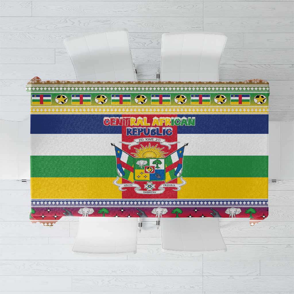 Central African Republic Christmas Tablecloth Joyeux Noel - Wonder Print Shop