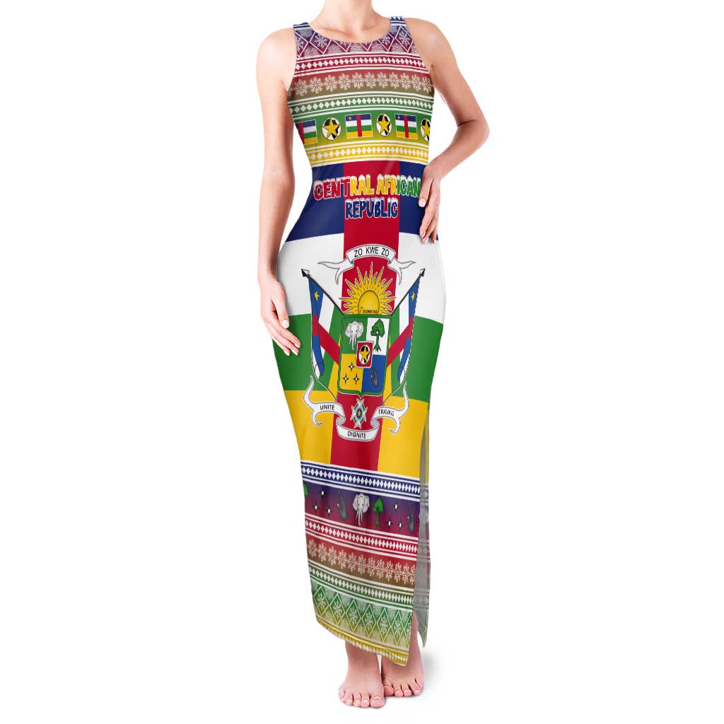 Central African Republic Christmas Tank Maxi Dress Joyeux Noel - Wonder Print Shop