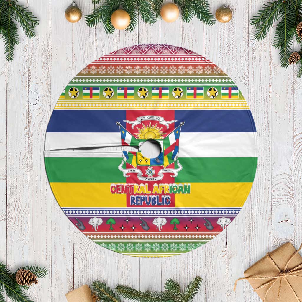 Central African Republic Christmas Tree Skirt Joyeux Noel - Wonder Print Shop