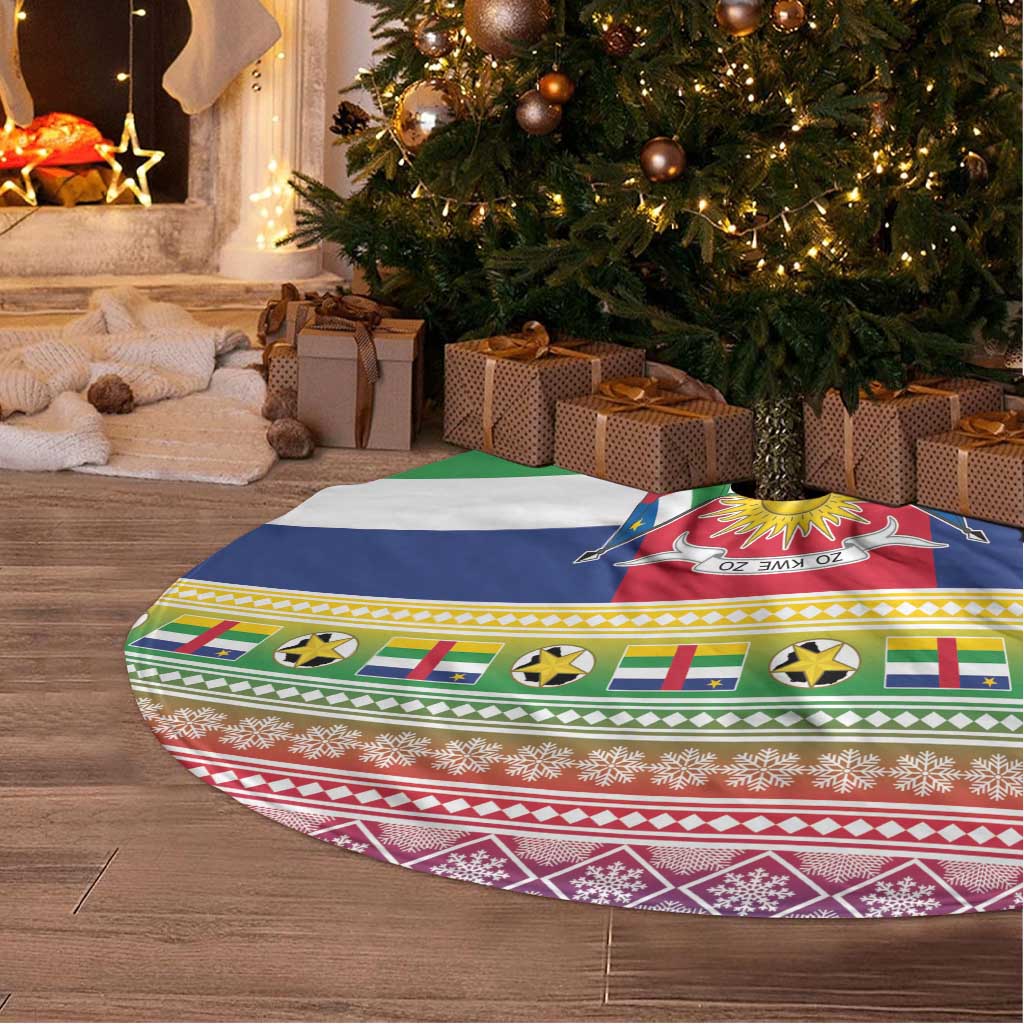 Central African Republic Christmas Tree Skirt Joyeux Noel - Wonder Print Shop