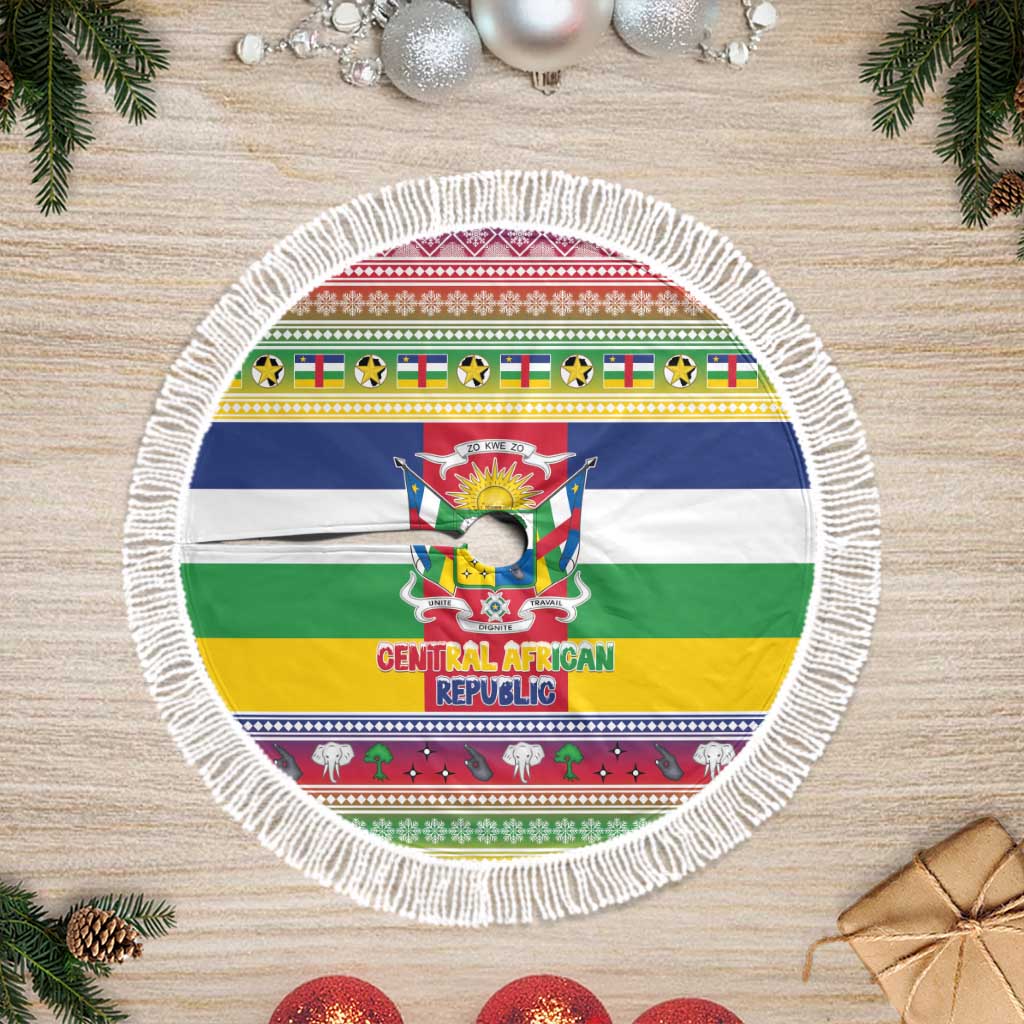 Central African Republic Christmas Tree Skirt Joyeux Noel - Wonder Print Shop