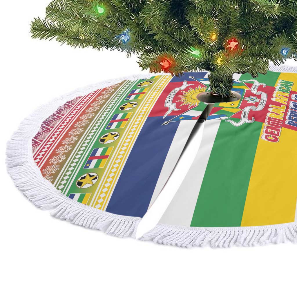 Central African Republic Christmas Tree Skirt Joyeux Noel - Wonder Print Shop