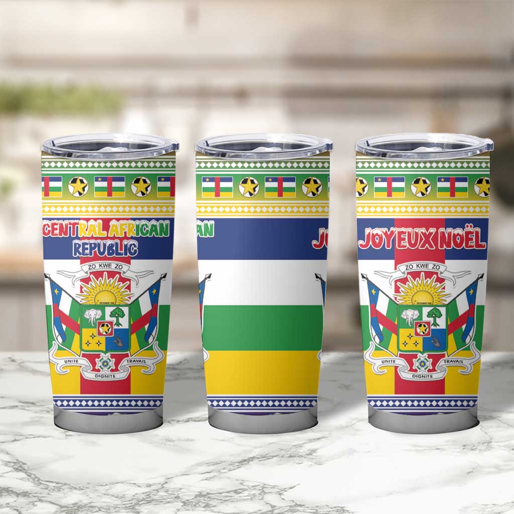 Central African Republic Christmas Tumbler Cup Joyeux Noel - Wonder Print Shop