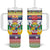 Central African Republic Christmas Tumbler With Handle Joyeux Noel - Wonder Print Shop