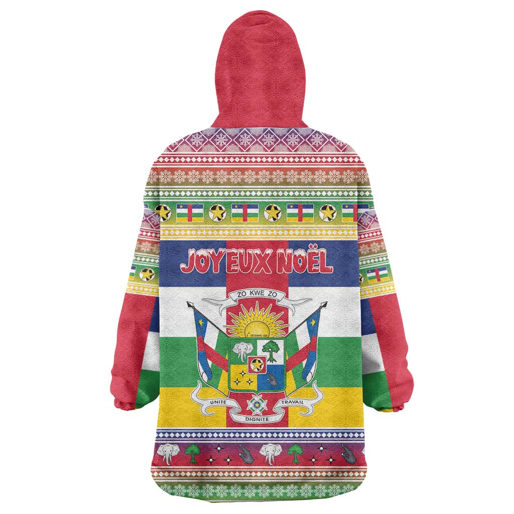 Central African Republic Christmas Wearable Blanket Hoodie Joyeux Noel - Wonder Print Shop