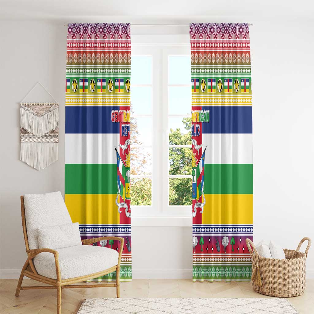 Central African Republic Christmas Window Curtain Joyeux Noel - Wonder Print Shop
