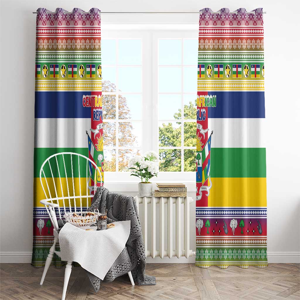 Central African Republic Christmas Window Curtain Joyeux Noel - Wonder Print Shop