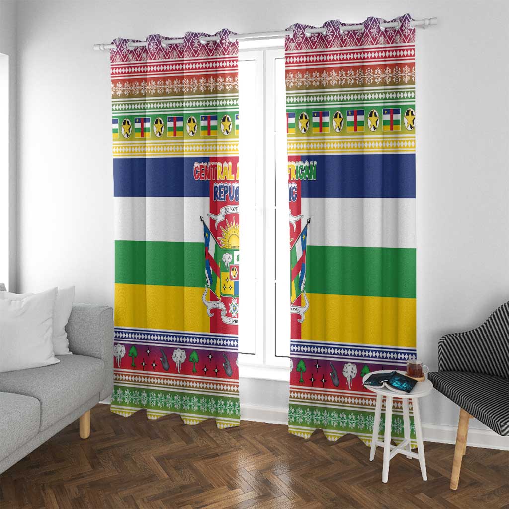 Central African Republic Christmas Window Curtain Joyeux Noel - Wonder Print Shop