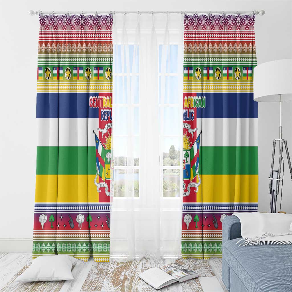 Central African Republic Christmas Window Curtain Joyeux Noel - Wonder Print Shop