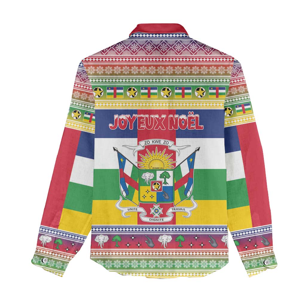 Central African Republic Christmas Women Casual Shirt Joyeux Noel - Wonder Print Shop