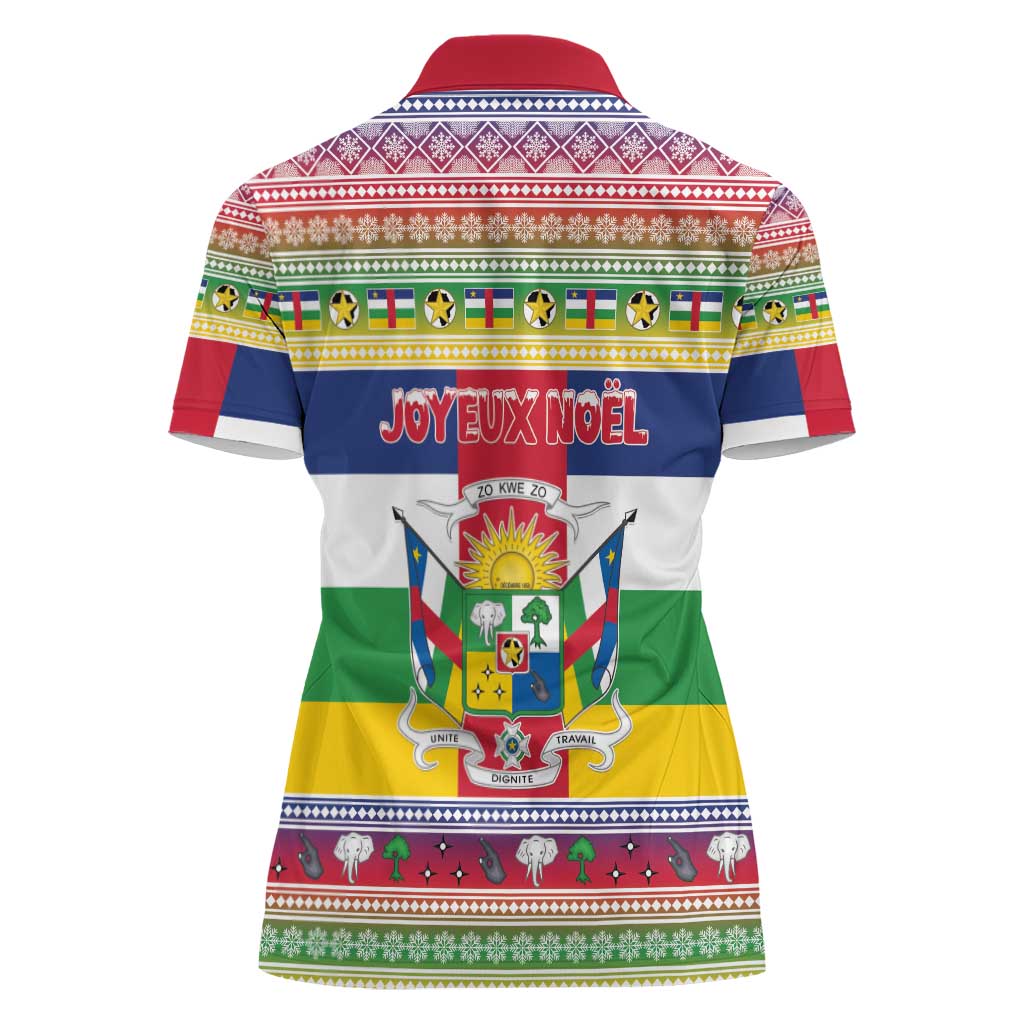 Central African Republic Christmas Women Polo Shirt Joyeux Noel - Wonder Print Shop