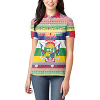 Central African Republic Christmas Women Polo Shirt Joyeux Noel - Wonder Print Shop