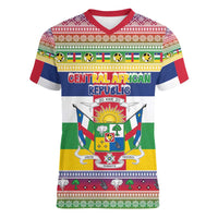 Central African Republic Christmas Women V-Neck T-Shirt Joyeux Noel - Wonder Print Shop
