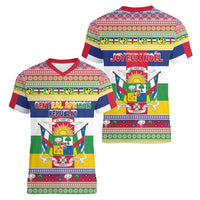 Central African Republic Christmas Women V-Neck T-Shirt Joyeux Noel - Wonder Print Shop