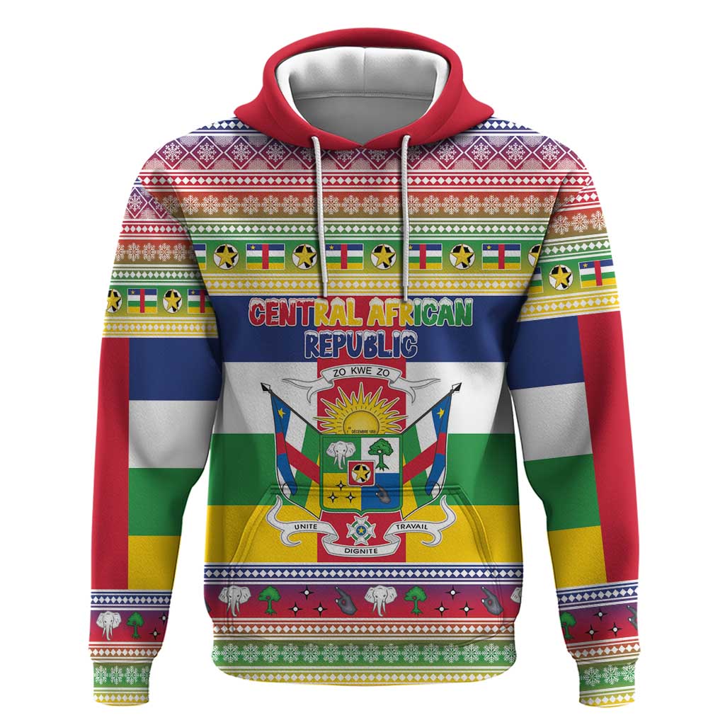 Central African Republic Christmas Zip Hoodie Joyeux Noel - Wonder Print Shop