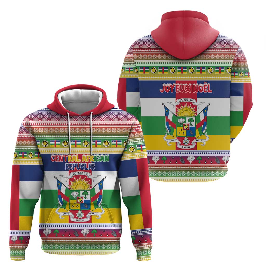 Central African Republic Christmas Zip Hoodie Joyeux Noel - Wonder Print Shop