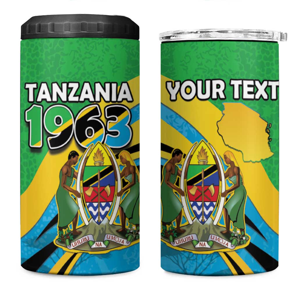 Personalized Tanzania 1963 4 in 1 Can Cooler Tumbler Happy Independence Day - Wonder Print Shop