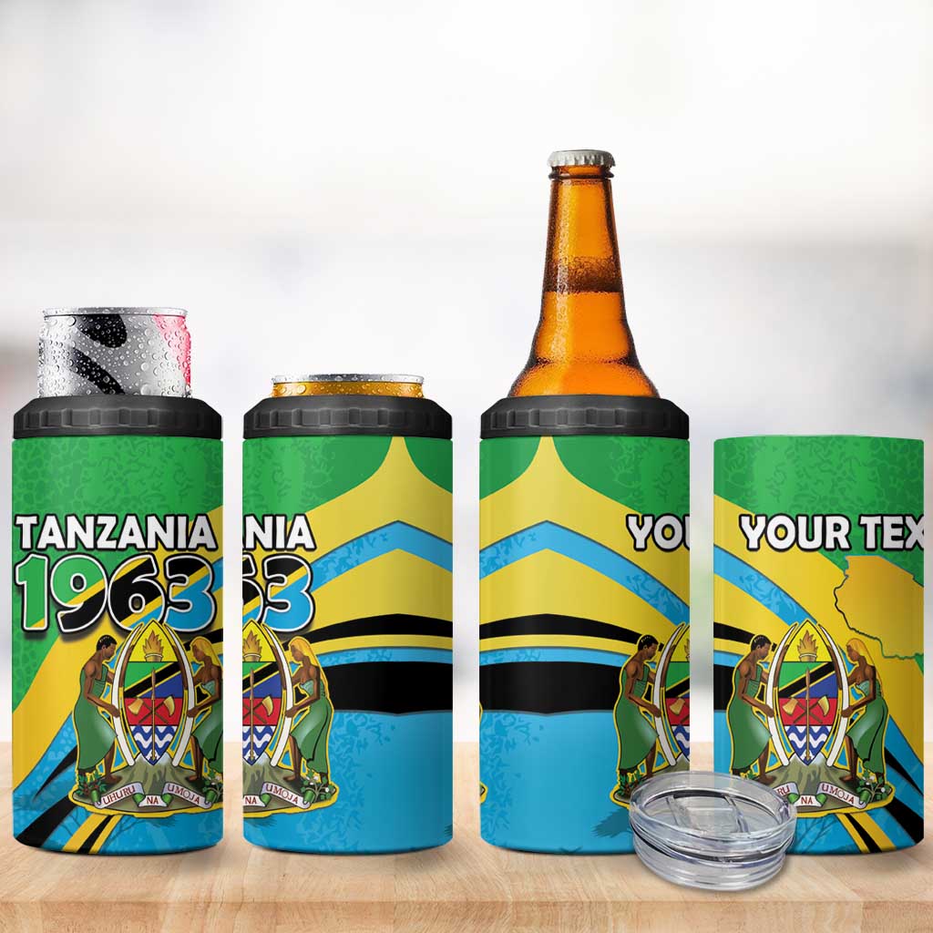 Personalized Tanzania 1963 4 in 1 Can Cooler Tumbler Happy Independence Day - Wonder Print Shop