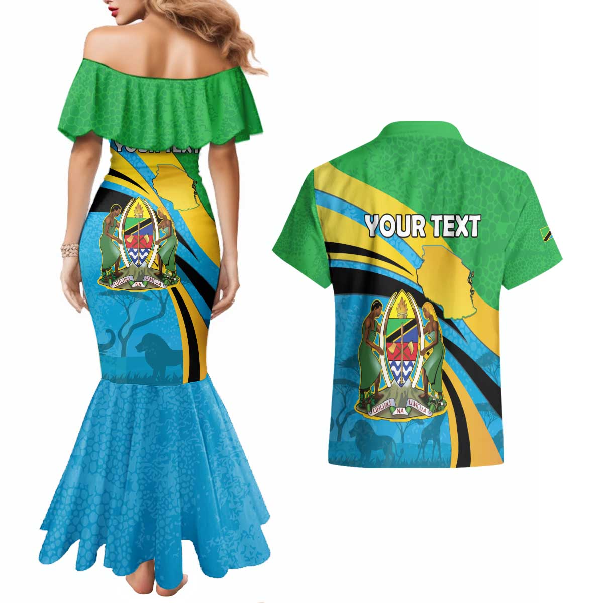 Personalized Tanzania 1963 Couples Matching Mermaid Dress and Hawaiian Shirt Happy Independence Day - Wonder Print Shop
