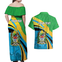 Personalized Tanzania 1963 Couples Matching Off Shoulder Maxi Dress and Hawaiian Shirt Happy Independence Day - Wonder Print Shop