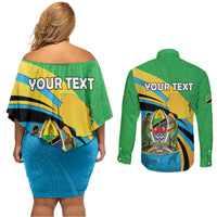 Personalized Tanzania 1963 Couples Matching Off Shoulder Short Dress and Long Sleeve Button Shirt Happy Independence Day - Wonder Print Shop