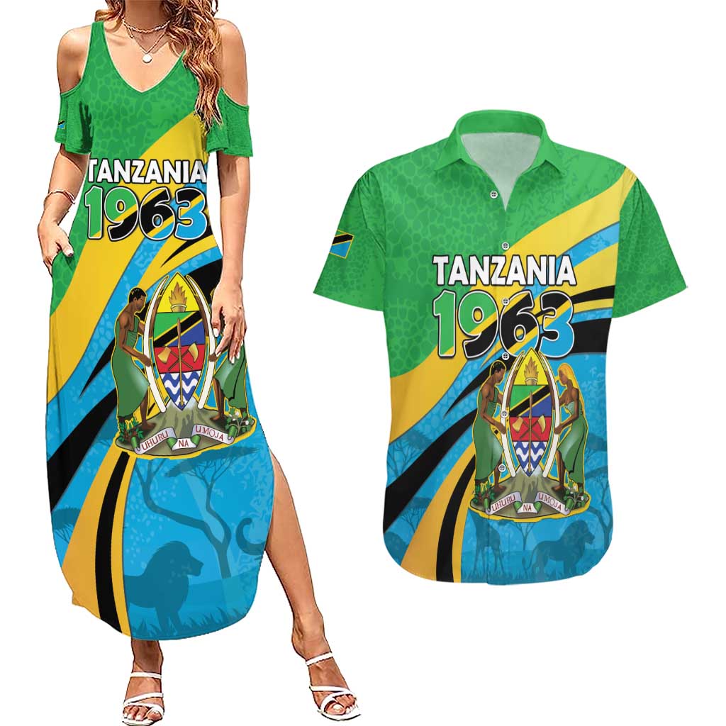 Personalized Tanzania 1963 Couples Matching Summer Maxi Dress and Hawaiian Shirt Happy Independence Day - Wonder Print Shop