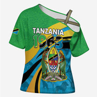 Personalized Tanzania 1963 Cross Shoulder Shirt Happy Independence Day - Wonder Print Shop
