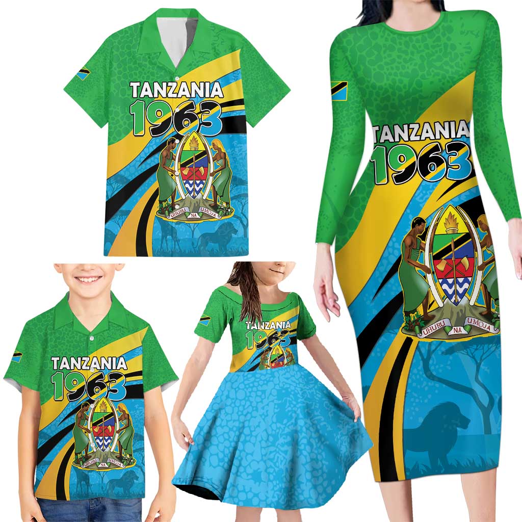 Personalized Tanzania 1963 Family Matching Long Sleeve Bodycon Dress and Hawaiian Shirt Happy Independence Day - Wonder Print Shop